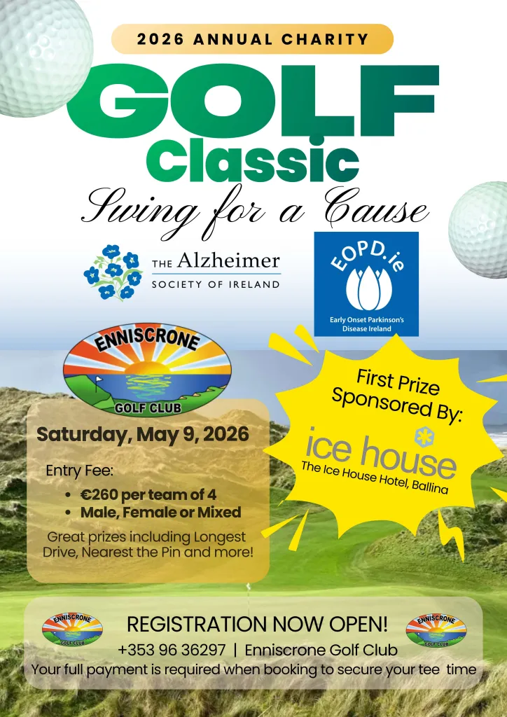 Poster for the Enniscrone Golf Club 2026 Annual Charity Golf Classic